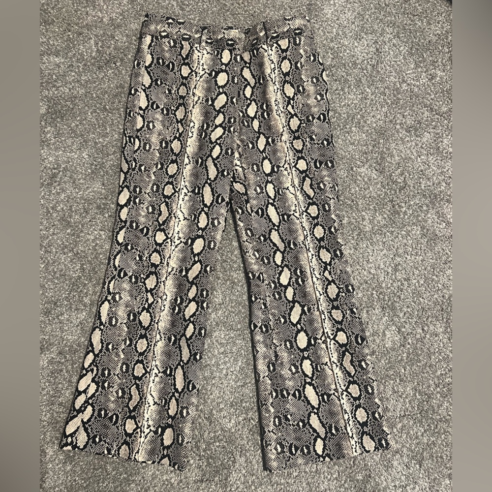 Michael Kors Black and Cream Snake Skin Patterned Pants